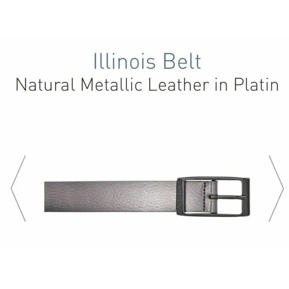 NEW WOMEN Birkenstock NWT Illinois Leather Belt SZ 30 inch metallic silvery gray